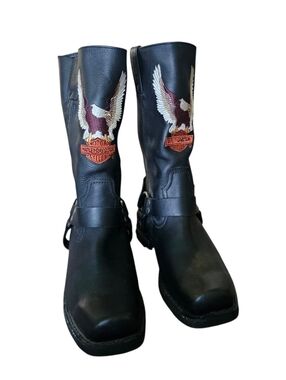 Harley-Davidson Darren D93216 Embroidered Bird Mens Motorcycle Boots Size 11W